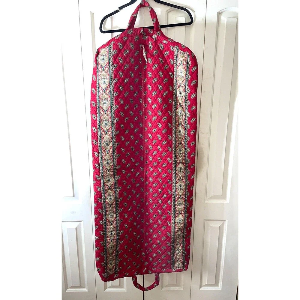 VTG Vera Bradley Apple Red Hanging Garment Bag 1991 Retired Travel  Monogram MWA